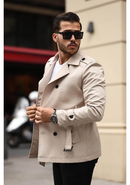 Dar Kesim Uzun Kemerli Taş Erkek Trençkot 2254 fiyatları