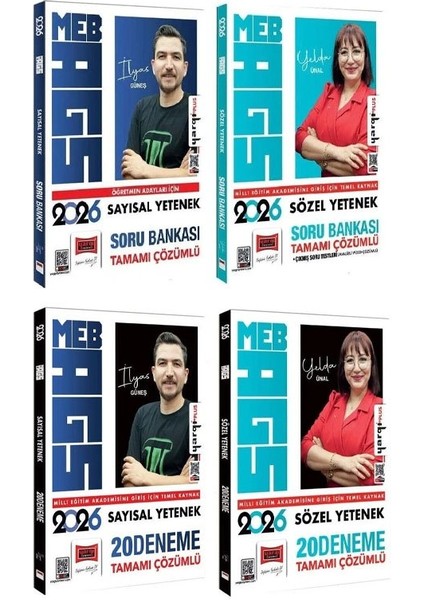 Yargı 2026 Meb-Ags Sayısal + Sözel Yetenek Soru Bankası + 20+20 Deneme 4 Lü Set