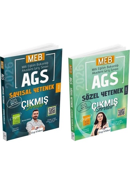 Dizgi 2026 Meb-Ags Sayısal + Sözel Yetenek Çıkmış Sorular 2 Li Set