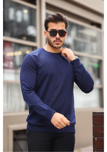 Erkek Kompakt Pamuklu Slim Fit Sweatshirt
