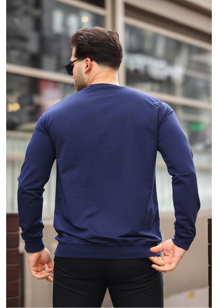 Erkek Kompakt Pamuklu Slim Fit Sweatshirt fırsatları