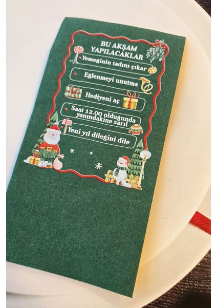 Yılbaşında Yapılacaklar Yeşil Yılbaşı Peçetesi 12LI Paket fiyatları