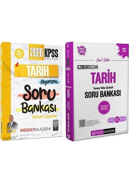 Pegem + Indeks 2026 Kpss Tarih Ezberbozan Soru Bankası 2 Li Set