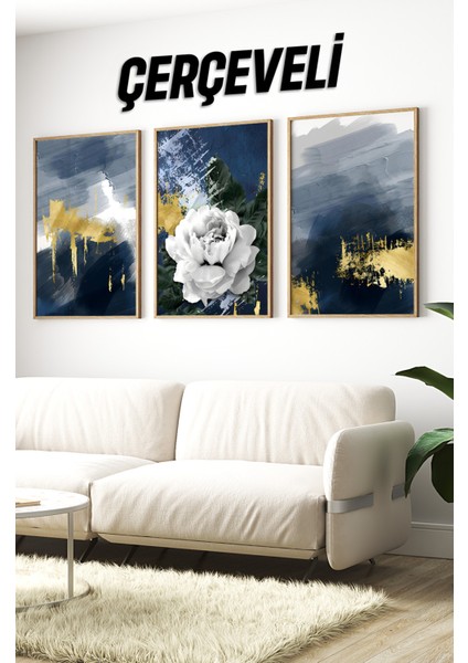 Ahşap Çerçeveli Mdf Tablo Seti Matisse, Bohem, Kusama Salon ve Oturma Odası Için ÇT3083 23 x 32