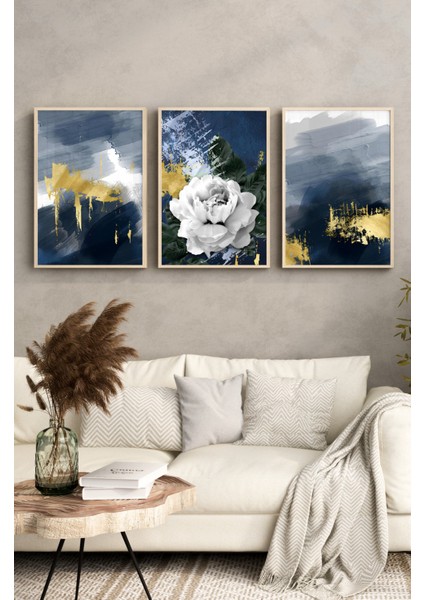 Ahşap Çerçeveli Mdf Tablo Seti Matisse, Bohem, Kusama Salon ve Oturma Odası Için ÇT3083 23 x 32 modelleri