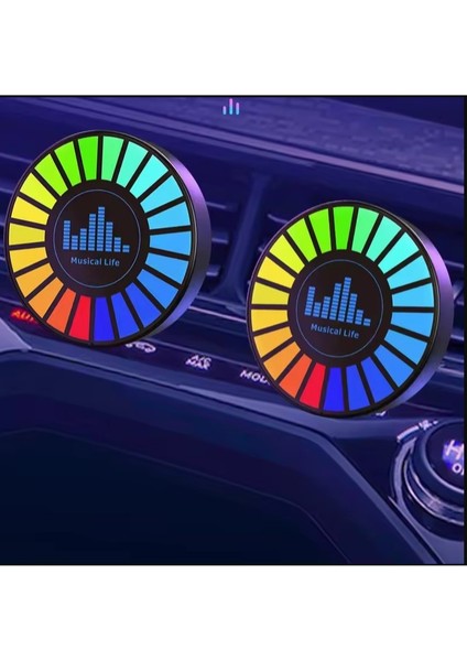 Rgb Ses ve Müziğe Duyarlı Ritim Animasyonlu Ekolayzer Araç Içi Kokulu Şarjlı LED Işık