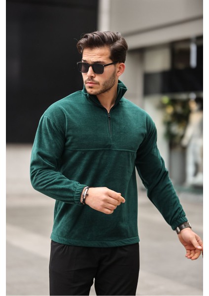 Yarım Fermuarlı Polar Sweatshirt