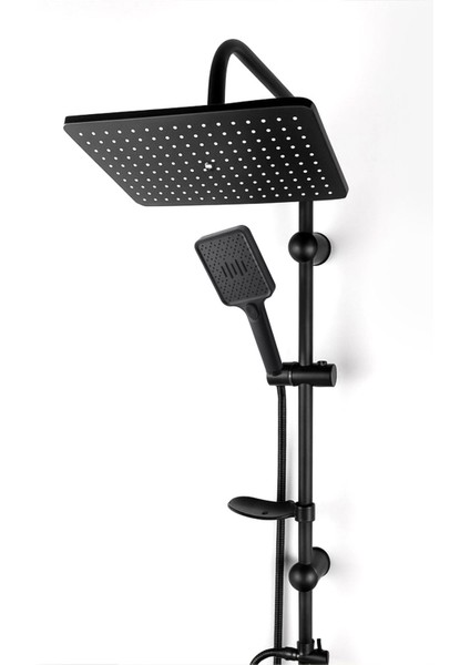 Robot Duş Seti Tam Takım Siyah Lüks Yağmurlama Çok Fonksiyonlu El Duşu Başlıklı Vidalı Duş Sistemi