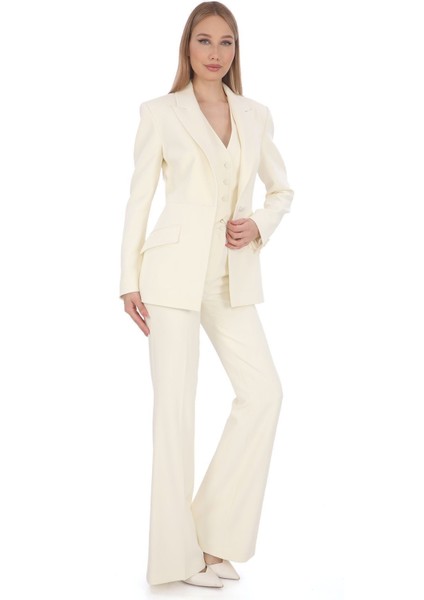 Kadın Beyaz Blazer Yelek Pantolon Takım – Zarif Kadın Takım Elbise | Şık Ofis & Özel Gün Kombini fiyatları