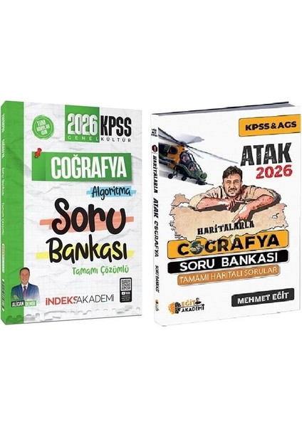 Eğit + Indeks 2026 Kpss Haritalarla Atak Coğrafya Soru Bankası 2 Li Set