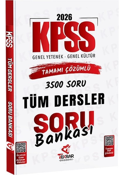 Tekrar Akademi 2026 Kpss Genel Yetenek Genel Kültür Soru Bankası Çözümlü