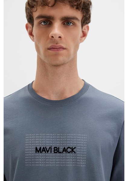 Erkek Baskılı T-Shirt M0613042 Koyu Mavi modelleri