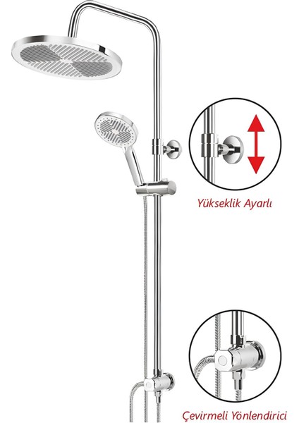 Anka Robot Duş Seti Tam Takım Beyaz Krom Lüks Yağmurlama Fonksiyonlu Yükseklik Ayarlı Duş Sistemi fiyatları