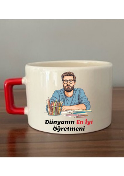 Dünyanın En Iyi Öğretmeni Baskılı Seramik Kupa Bardak Öğretmenler Günü Hediyesi