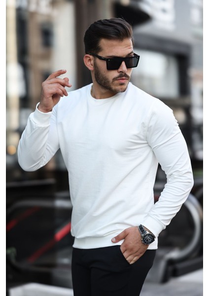 Erkek Kompakt Pamuklu Slim Fit Sweatshirt