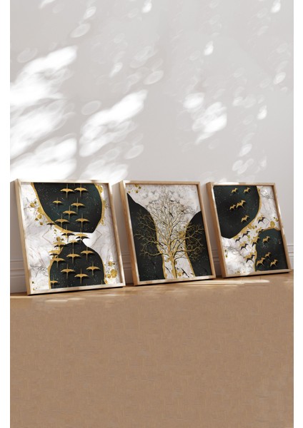 Ahşap Çerçeveli Mdf Kare Tablo Seti Salon ve Oturma Odası Için KR4004 23 x 23 fiyatları