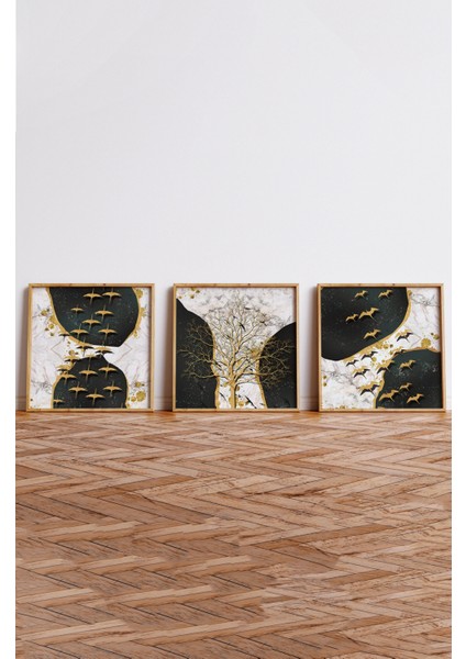 Ahşap Çerçeveli Mdf Kare Tablo Seti Salon ve Oturma Odası Için KR4004 23 x 23 fırsatları