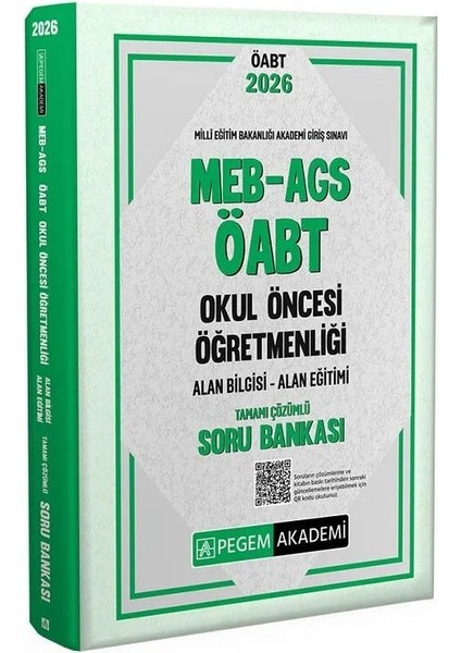 Pegem 2026 Öabt Meb-Ags Okul Öncesi Öğretmenliği Soru Bankası Çözümlü