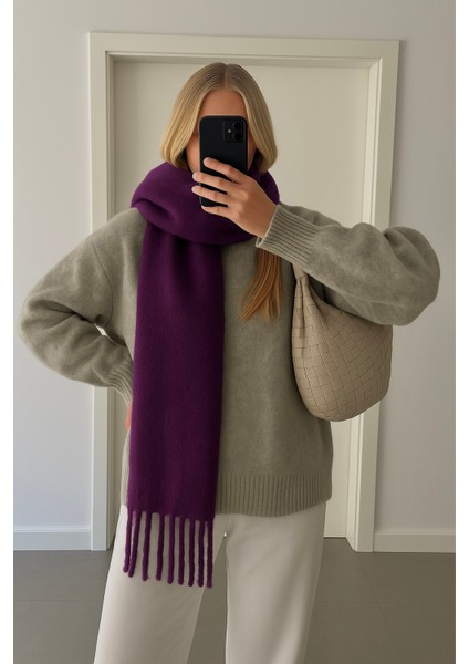 Kadın Kışlık Yumuşak Dokulu Puffy Atkı Şal – Kalın Peluş, Desenli, Saçaklı Oversize Model fiyatları