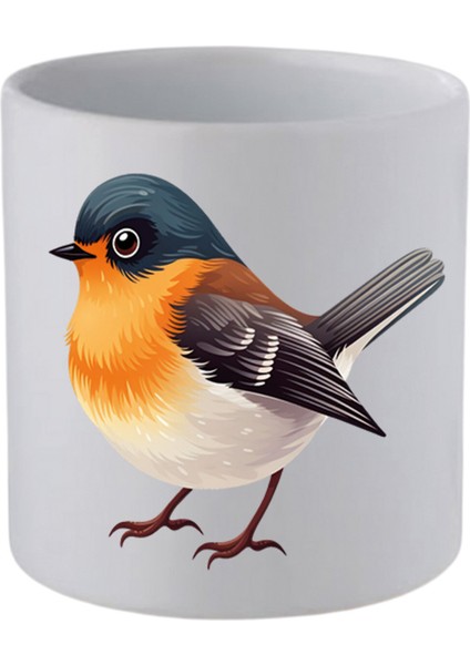 Tatlı Kuşlu Kulpsuz Kupa Bardak Doğum Günü Hediyeleri - Seramik Kahve, Su Hediyelik Bardağı