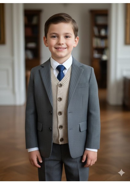 Erkek Çocuk Selanik Örgü Düğmeli Triko Yelek Abiye & Günlük Şık Kombin 5-8 Yaş fırsatları
