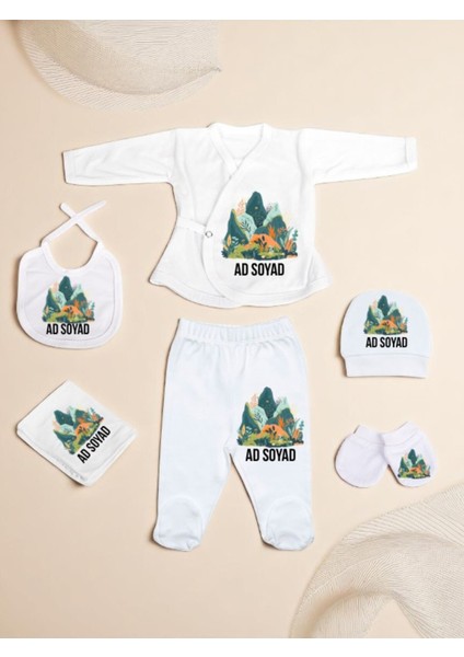 Doğa Baskılı Bebek Hastane Çıkış Seti Yeni Doğan Bebek Hediyesi Bebeğe Hediye