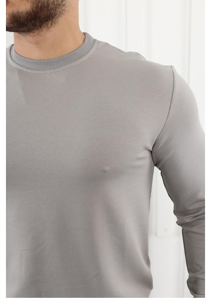 Erkek Kompakt Pamuklu Slim Fit Sweatshirt fiyatları