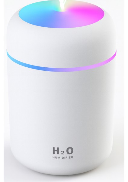 💧 Rgb Işıklı H2O Mini Nemlendirici – Sessiz Ultrasonik Buhar Makinesi, USB Şarjlı, Gece Lambalı Aroma Difüzör (Beyaz / Siyah)