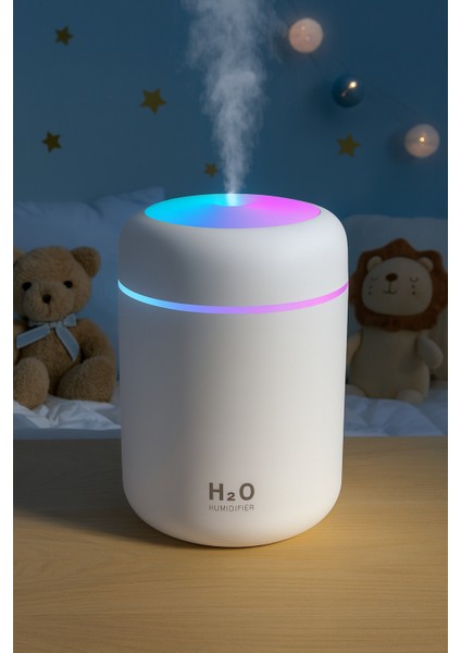 💧 Rgb Işıklı H2O Mini Nemlendirici – Sessiz Ultrasonik Buhar Makinesi, USB Şarjlı, Gece Lambalı Aroma Difüzör (Beyaz / Siyah) fiyatları