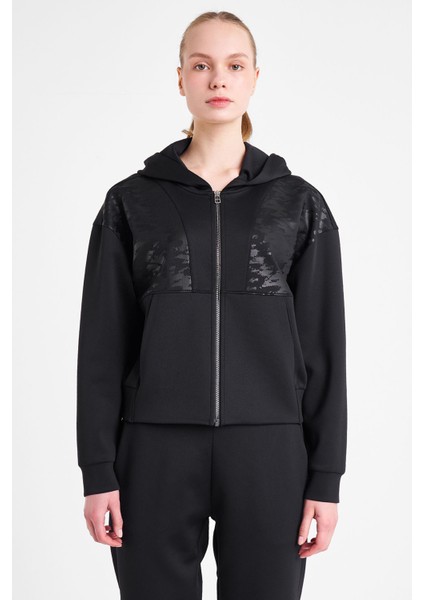 Kadın Fermuarlı Kapüşonlu Sweatshirt 25N-2125