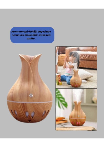 Ultrasonik Ahşap Desenli 130ML Aromaterapi Difüzör ve Hava Nemlendirici modelleri