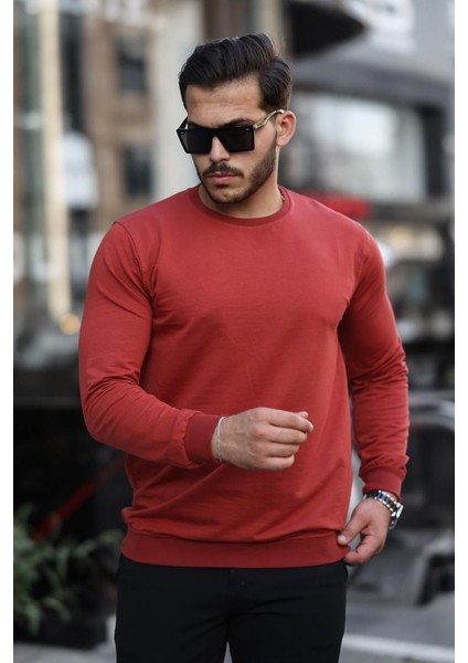 Erkek Kompakt Pamuklu Slim Fit Sweatshirt