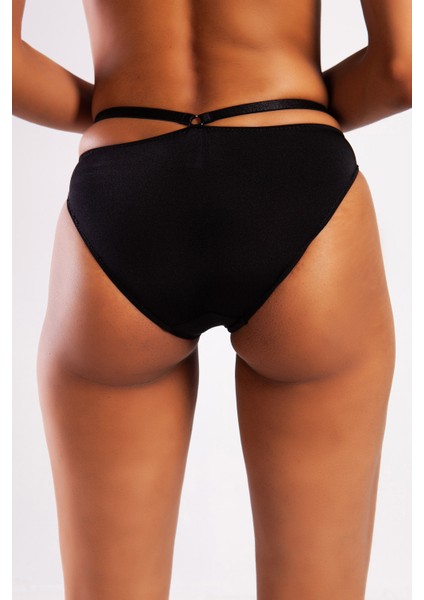 Gorbus Mini Slip, Kadın Micro Bel Şeritli Siyah Renkli Külot fırsatları