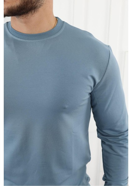 Erkek Kompakt Pamuklu Slim Fit Sweatshirt fiyatları