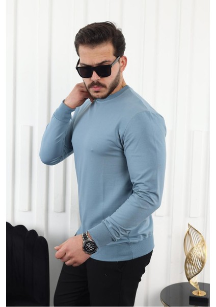Erkek Kompakt Pamuklu Slim Fit Sweatshirt modelleri