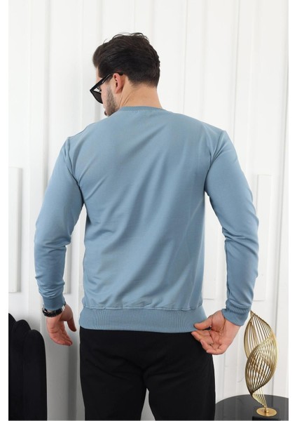 Erkek Kompakt Pamuklu Slim Fit Sweatshirt fırsatları