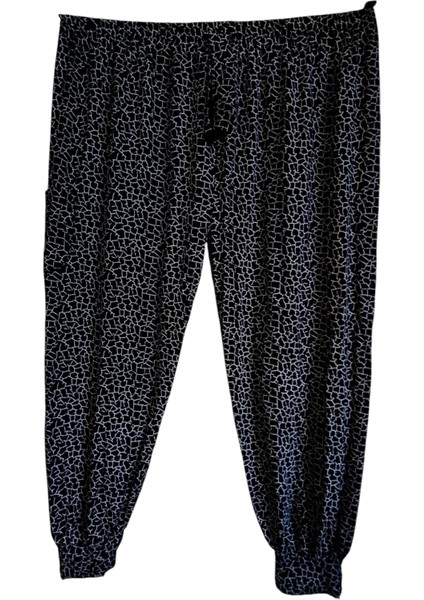 Kadın Bayan Battal Büyük Beden Viskon Süet Kumaş Bel Lastikli Eşofman Pijama Altı Pantolon Bol Rahat Kalıp 60 Ile 90 Kiloğrama Kadar Olur Standart Beden