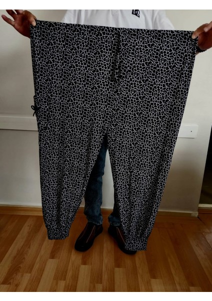 Kadın Bayan Battal Büyük Beden Viskon Süet Kumaş Bel Lastikli Eşofman Pijama Altı Pantolon Bol Rahat Kalıp 60 Ile 90 Kiloğrama Kadar Olur Standart Beden fiyatları