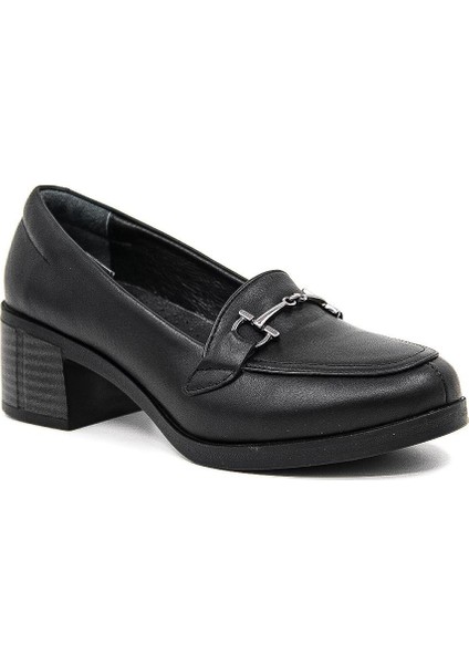 25520 Deri- Kısa Topuklu Kadın Klasik Ayakkabı - Siyah modelleri