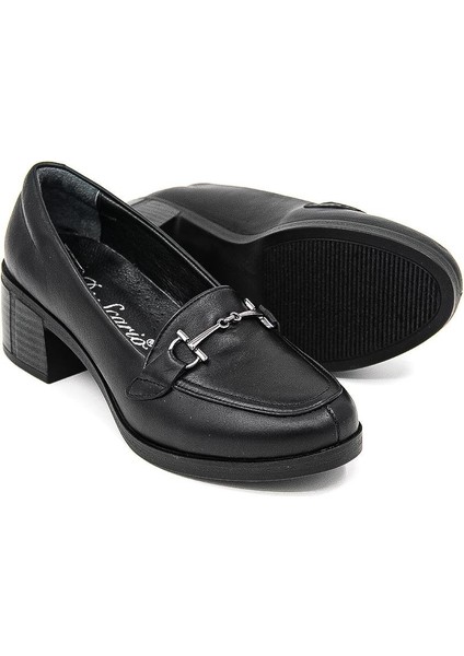 25520 Deri- Kısa Topuklu Kadın Klasik Ayakkabı - Siyah fırsatları