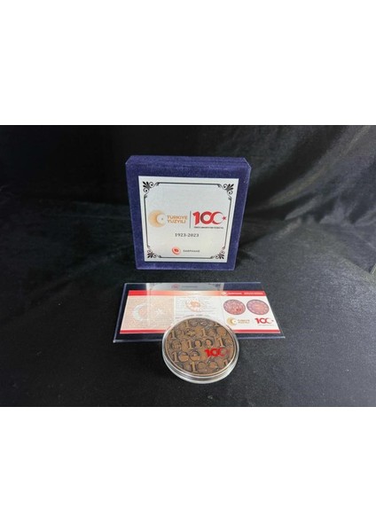 Türkiye Cumhuriyeti’nin 100. Yılı – Bronz Hatıra Sikkesi (Darphane Özel Basım) ve Özel Kadife Kutusu fırsatları