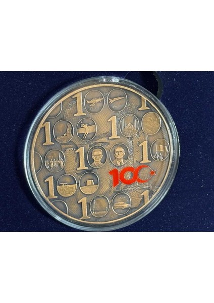 Türkiye Cumhuriyeti’nin 100. Yılı – Bronz Hatıra Sikkesi (Darphane Özel Basım) ve Özel Kadife Kutusu indirimleri
