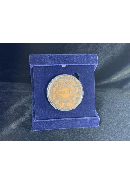 Türkiye Cumhuriyeti’nin 100. Yılı – Bronz Hatıra Sikkesi (Darphane Özel Basım) ve Özel Kadife Kutusu