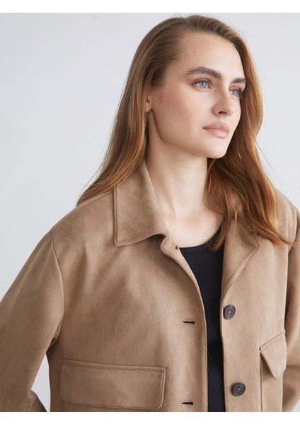 Yeni Sezon Gömlek Yaka Süet Kadın Ceket modelleri