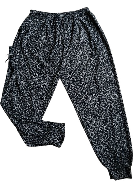 Kadın Bayan Battal Büyük Beden Viskon Süet Kumaş Bel Lastikli Eşofman Pijama Altı Pantolon Bol Rahat Kalıp 60 Ile 90 Kiloğrama Kadar Olur Standart Beden