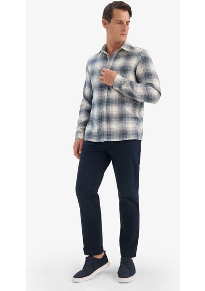 Regular Fit Polo Yaka Kareli Flanel Uzun Kollu Gömlek E8184AX25WN fiyatları