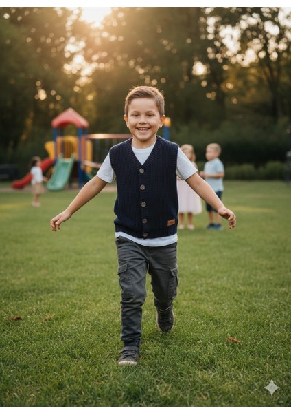 Erkek Çocuk Selanik Örgü Düğmeli Triko Yelek Abiye & Günlük Şık Kombin 5-8 Yaş fırsatları