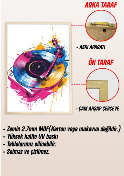 Ahşap Çerçeveli Mdf Tablo Seti Salon ve Oturma Odası Için ÇT3099 23 x 32