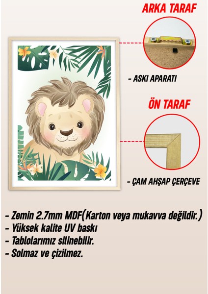 Ahşap Çerçeveli Mdf Tek Tablo Sevimli Hayvanlar Serisi (Kendi Tablo Setinizi Oluşturacağınız Liste) 23 x 32 Çerçeveli 1197 modelleri