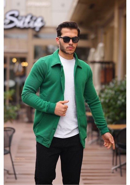 Çıtçıtlı Cepli Içi Şardonlu Sweatshirt Hırka modelleri